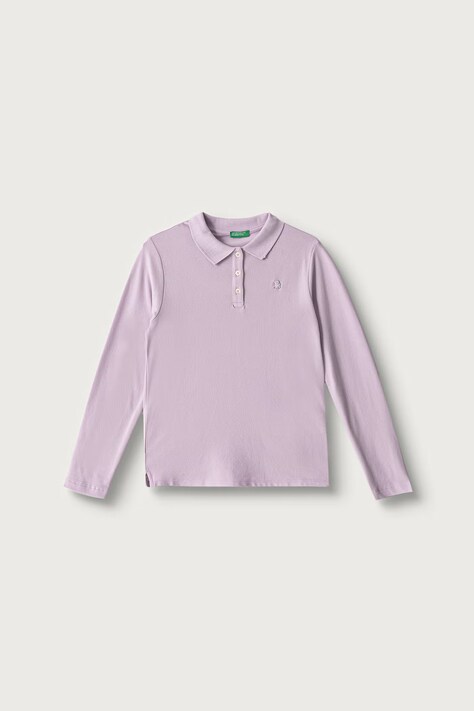United Colors of Benetton Maglietta a maniche lunghe per bambini in cotone con elastan violetta 3WG9C300X