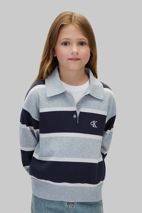 Calvin Klein Jeans Sweter dziecięcy bawełniany szary LVCKFJF14G