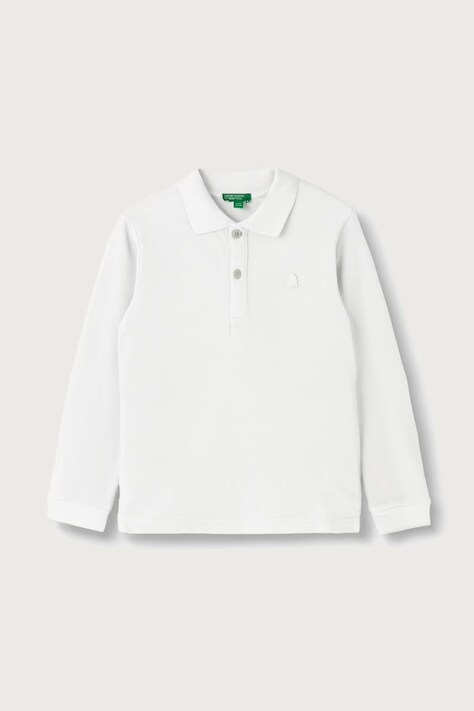 United Colors of Benetton Tričko s dlouhým rukávem dětské bavlněné bílé 3089G3017