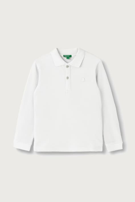 United Colors of Benetton Longsleeve dziecięcy bawełniany biały 3089G3017