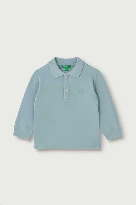 United Colors of Benetton Longsleeve dziecięcy bawełniany turkusowy 3089G3017