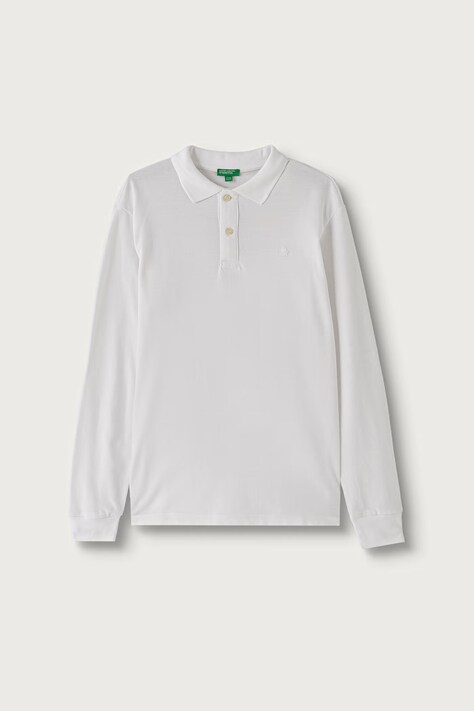 United Colors of Benetton Longsleeve dziecięcy bawełniany biały 3089C302E