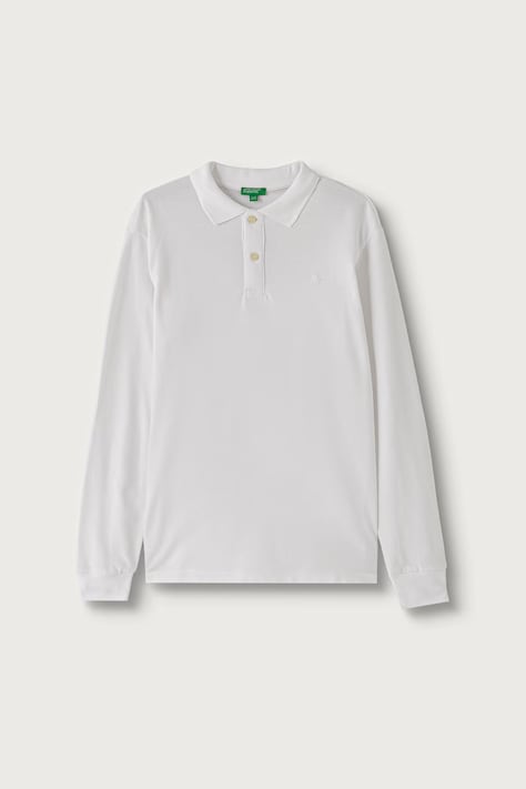 United Colors of Benetton Longsleeve dziecięcy bawełniany biały 3089C302E