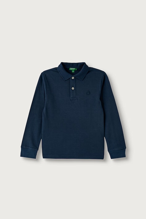 United Colors of Benetton Longsleeve dziecięcy bawełniany granatowy 3089C302E