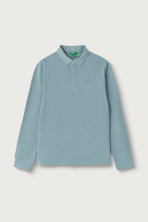 United Colors of Benetton Longsleeve dziecięcy bawełniany turkusowy 3089C302E