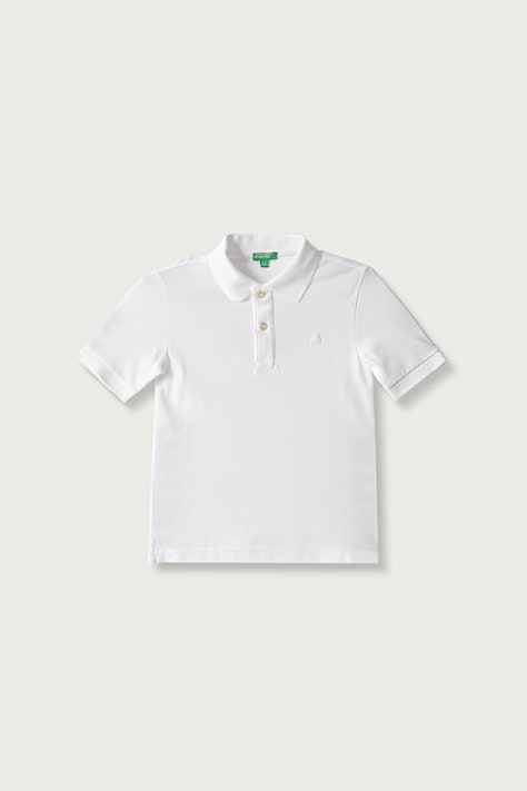 United Colors of Benetton Polo majica otroška bombažna bela 3089C302D