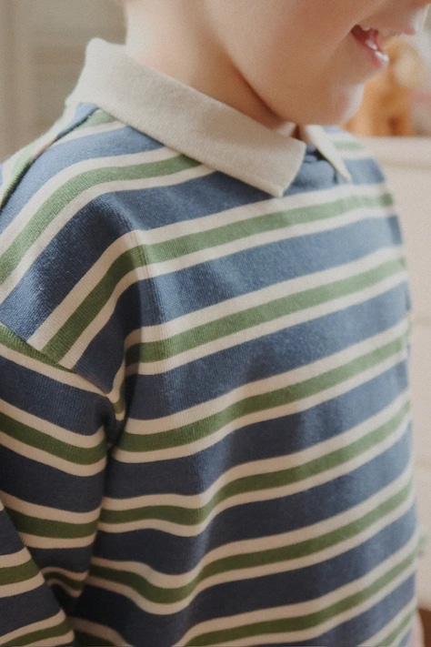 Konges Sløjd polo dziecięce bawełniane SPOTTY LS POLO GOTS granatowe KS107632