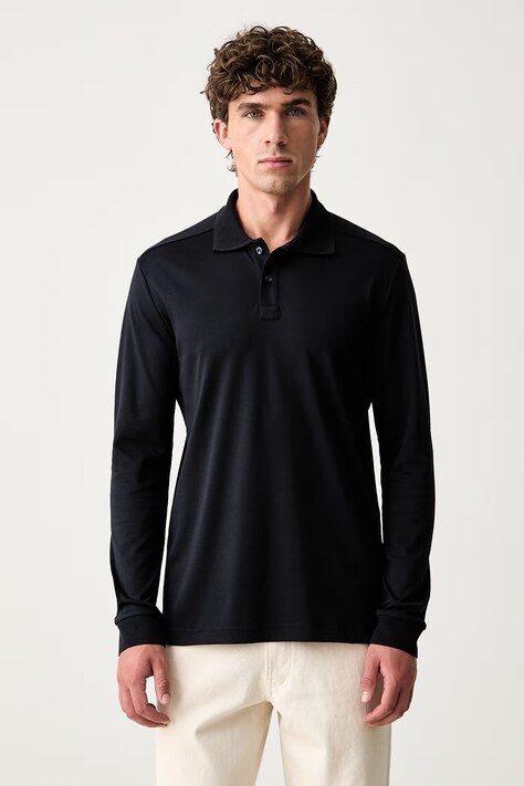 Eton longsleeve męski bawełniany granatowy 100011985