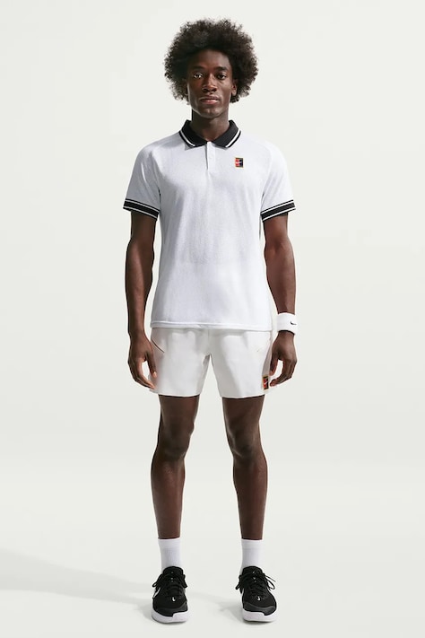 Nike Sportswear Polo sportowe męskie z bawełną NikeCourt Heritage białe FQ2101.100