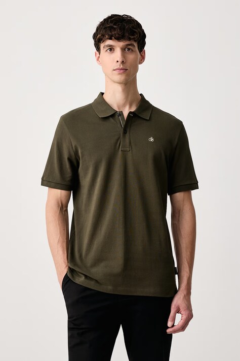 Scotch & Soda Polo męskie bawełniane zielone 184414