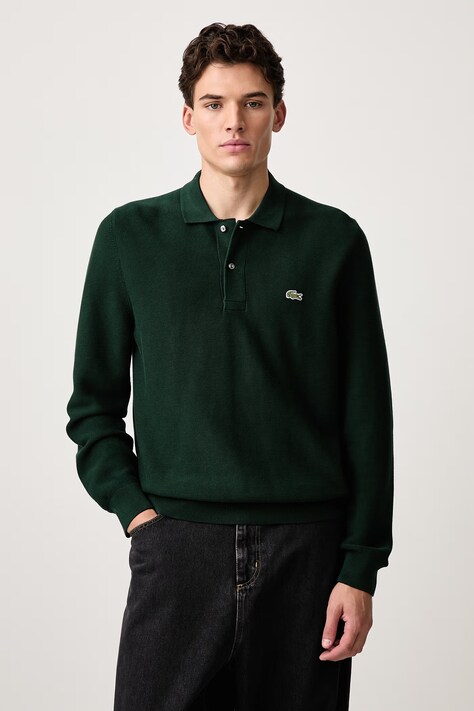 Lacoste Sweter bawełniany męski zielony AH9904