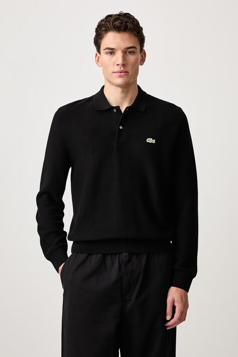 Lacoste Sweter bawełniany męski czarny AH9904