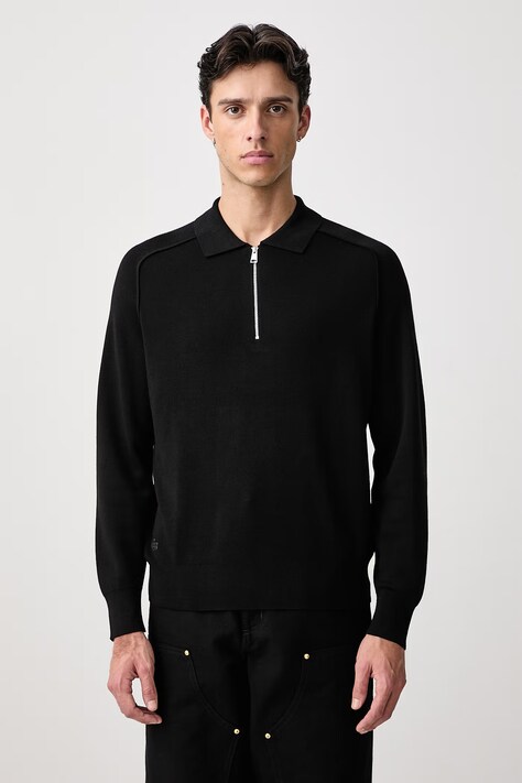 Lacoste Sweter męski z dodatkiem wełny czarny AH8657