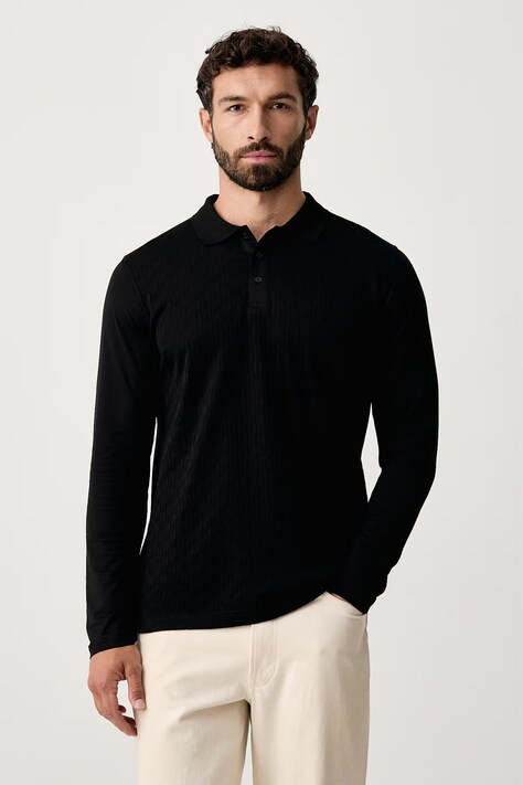 Karl Lagerfeld Longsleeve męski bawełniany czarny 564203.745007
