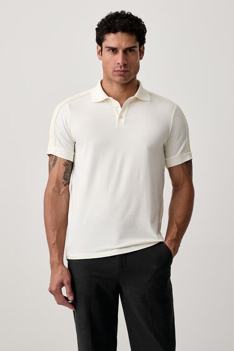 Karl Lagerfeld Polo tričko pánske bavlnené s elastanom béžové 564235.745017
