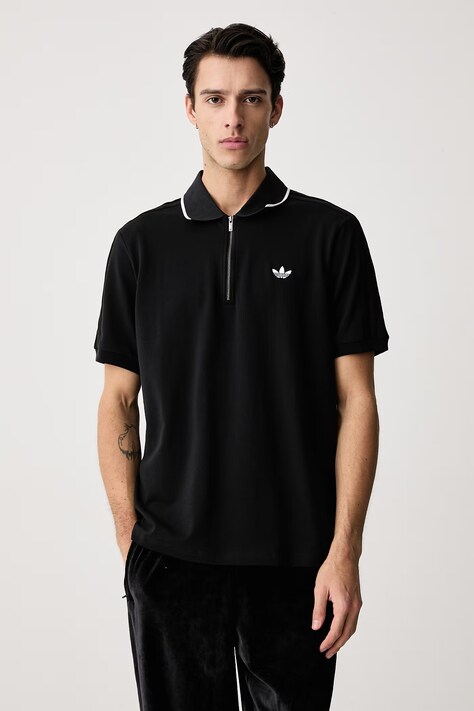 adidas Originals Polo męskie bawełniane z elastanem czarne KE4172