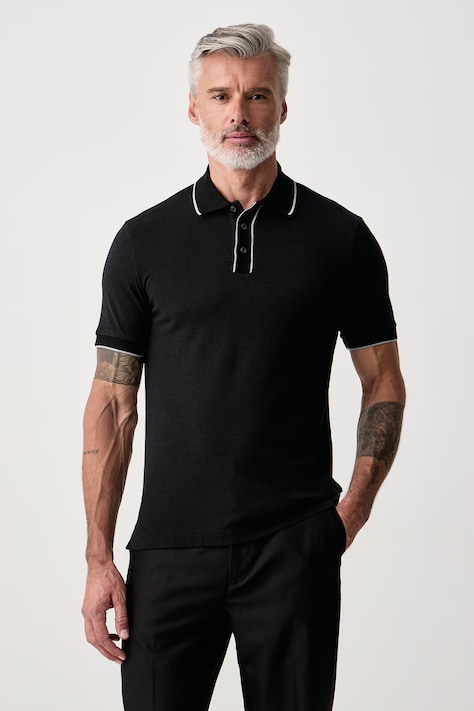 BOSS Polo męskie bawełniane H-Parlay czarne 50565735
