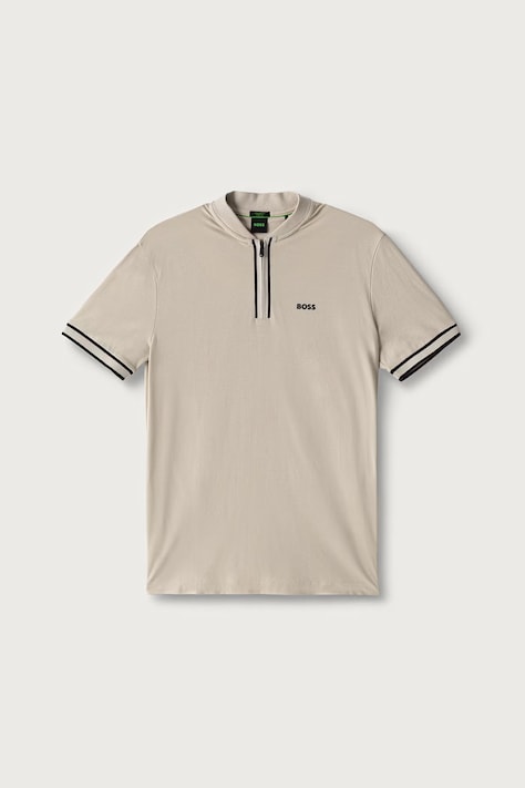 BOSS Green Polo tričko pánske bavlnené s elastanom Pariq béžové 50525147
