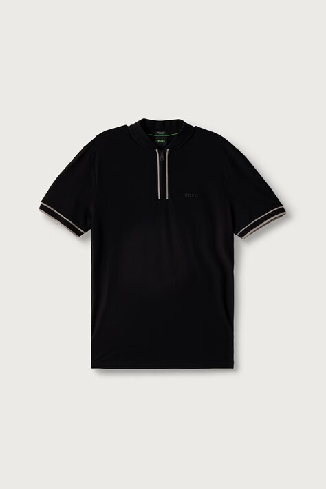 BOSS Green Polo majica za muškarce od pamuka s elastanom Pariq crna 50525147