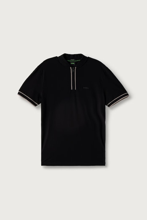 BOSS Green Polo tričko pánske bavlnené s elastanom Pariq čierne 50525147
