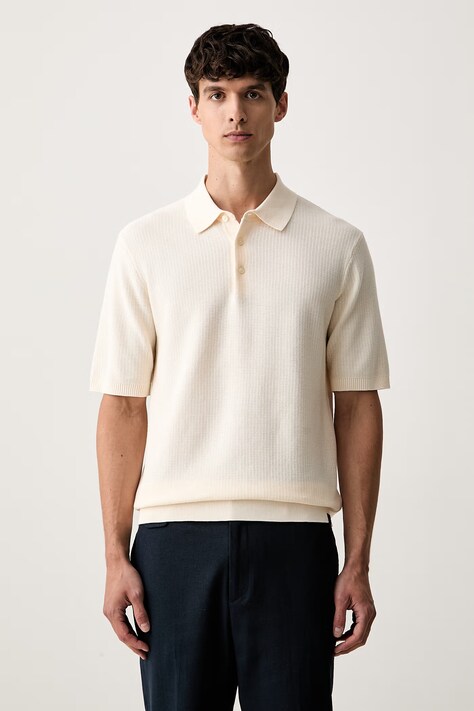 Scotch & Soda polo męskie bawełniane beżowe 183611