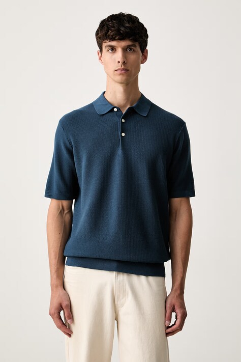 Scotch & Soda polo męskie bawełniane granatowe 183611