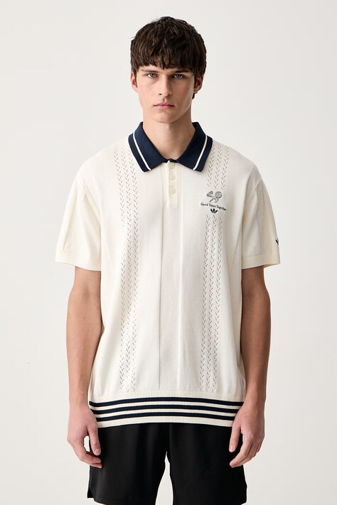 adidas Originals Polo swetrowe męskie bawełniane beżowe KW5680