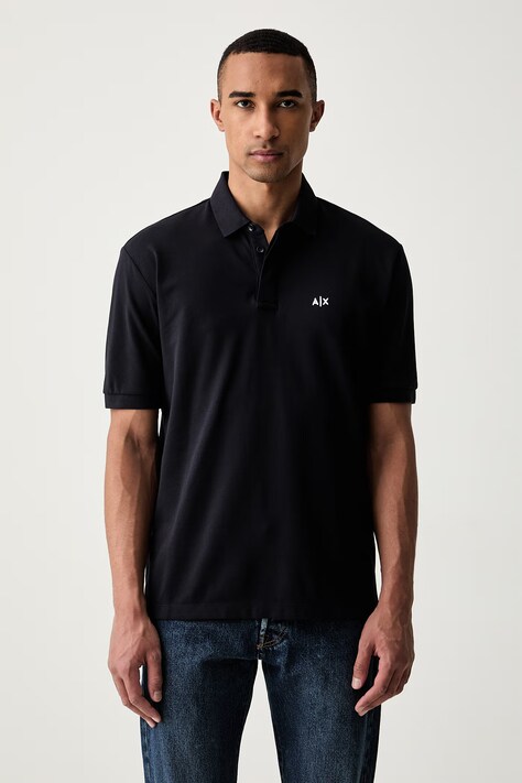 Armani Exchange polo tričko pánske bavlnené s elastanom tmavomodré XM002898 AF17321