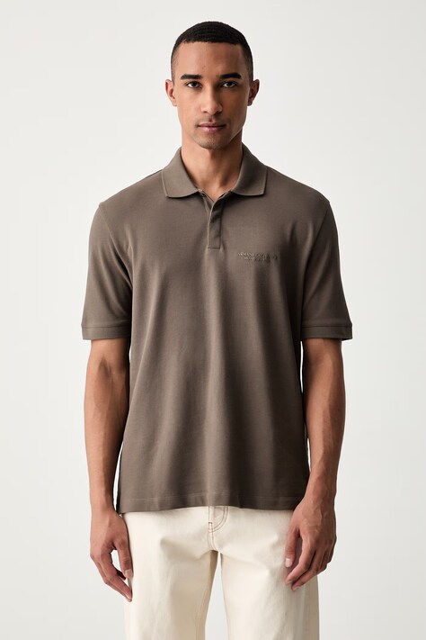 Armani Exchange polo majica za muškarce od pamuka smeđa XM001286 AF10366