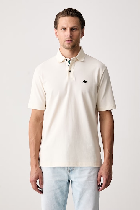 Armani Exchange Polo tričko pánske bavlnené béžové XM002966 AF13026
