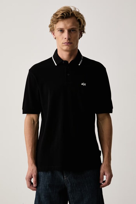 Armani Exchange Polo din bumbac negru XM002932 AF13026