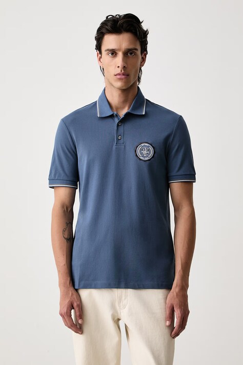 Armani Exchange polo majica za muškarce od pamuka plava XM002921 AF13026