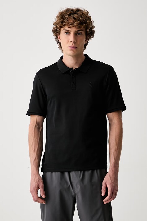 Skechers polo męskie z bawełną czarne TP43