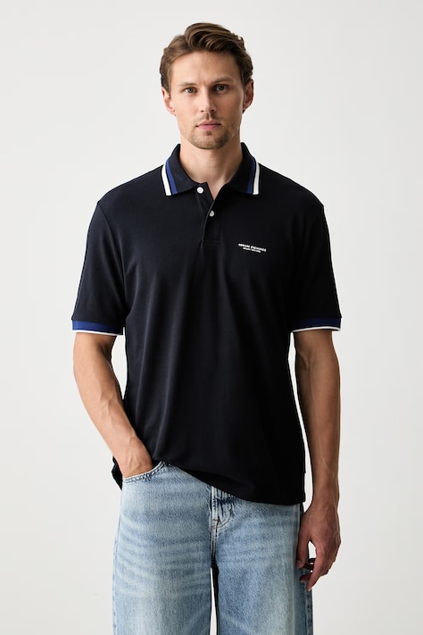 Armani Exchange polo męskie bawełniane granatowe XM002936 AF13026