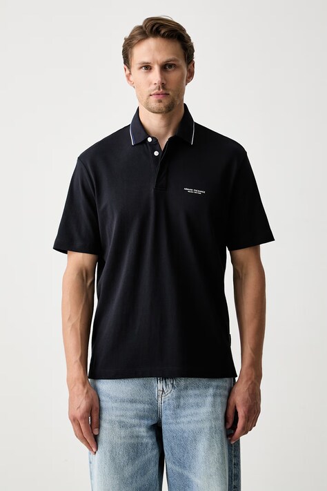 Armani Exchange polo męskie bawełniane granatowe XM002895 AF13026