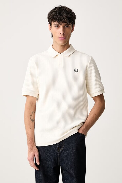 Fred Perry Polo męskie bawełniane z elastanem beżowe M3407