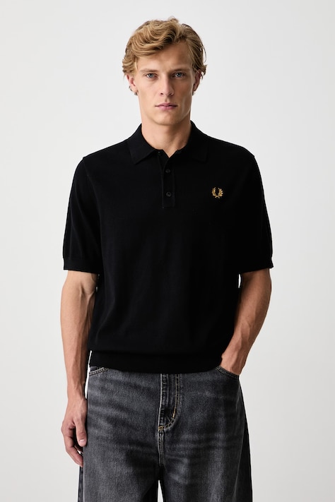 Fred Perry Polo męskie bawełniane czarne K9725