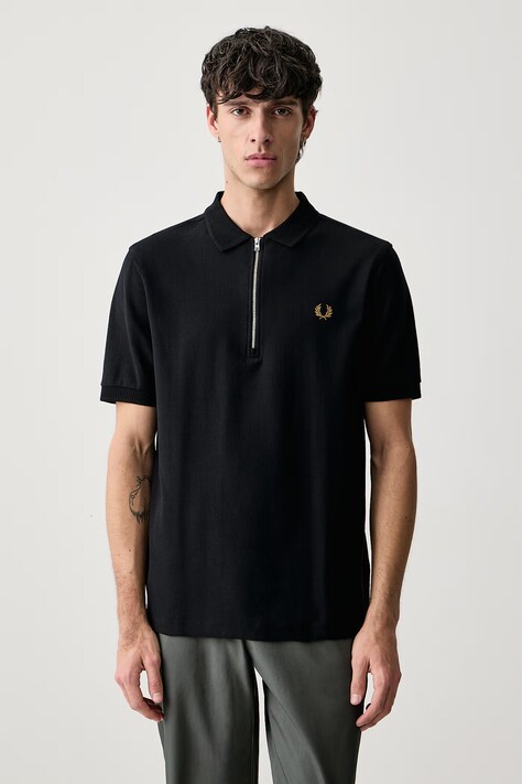 Fred Perry Polo męskie bawełniane czarne M3400