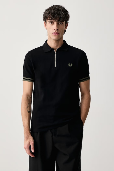 Fred Perry Polo męskie bawełniane czarne M3387