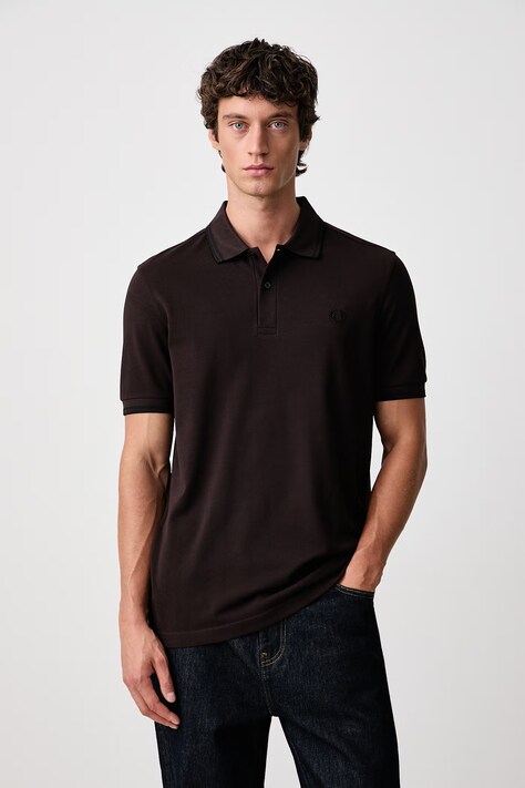 Fred Perry Polo męskie bawełniane brązowe M3600