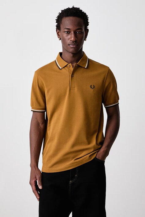 Fred Perry Polo męskie bawełniane brązowe M3600