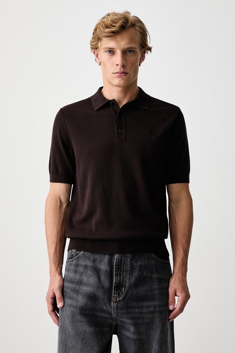 Fred Perry Polo męskie bawełniane brązowe K9725