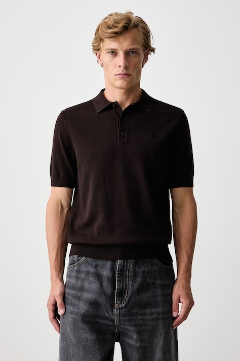 Fred Perry Polo męskie bawełniane brązowe K9725