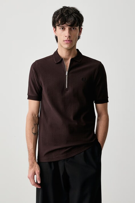 Fred Perry Polo męskie bawełniane brązowe M3400