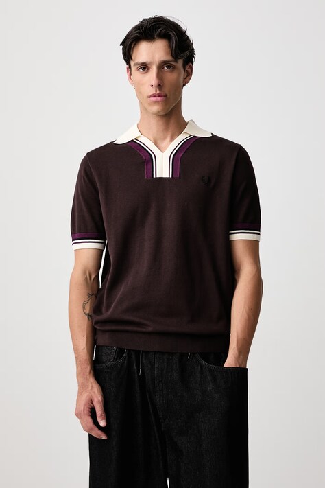 Fred Perry Polo męskie bawełniane brązowe K3313