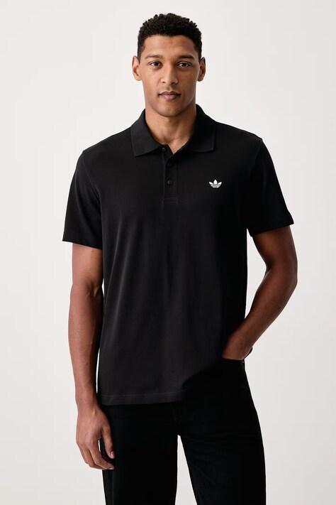 adidas Originals Polo tričko pánske bavlnené Trefoil Essentials čierne KS8904