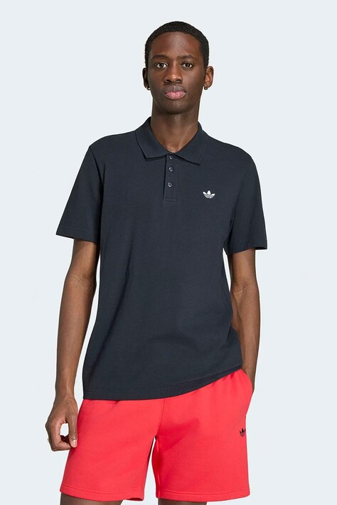 adidas Originals Polo męskie bawełniane Trefoil Essentials czarne KS8904