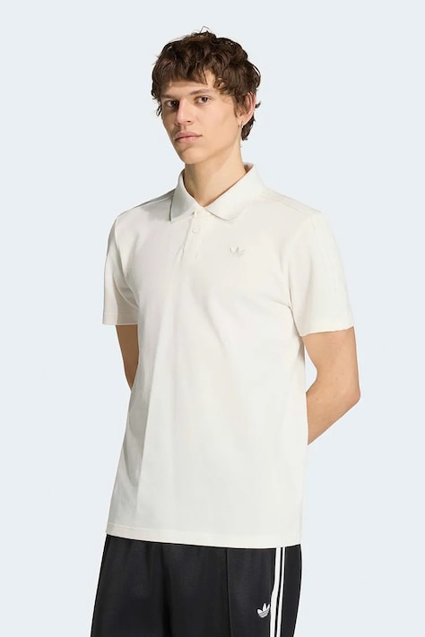 adidas Originals Polo bawełniane męskie beżowe KV6674