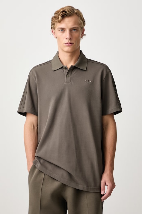 adidas Originals Polo bavlněné pánské hnědé KQ6975