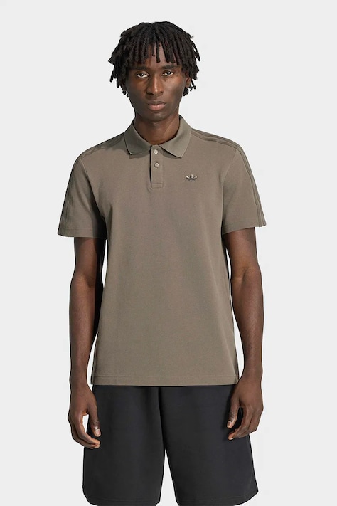 adidas Originals Polo bawełniane męskie brązowe KQ6975